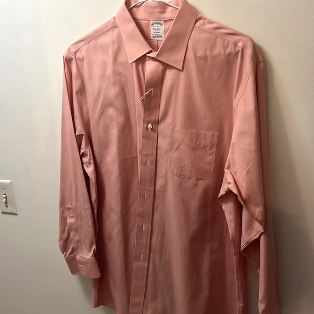 Vintage Brooks Brothers Regent Micro Pinstripe Pink Shirt 18-34